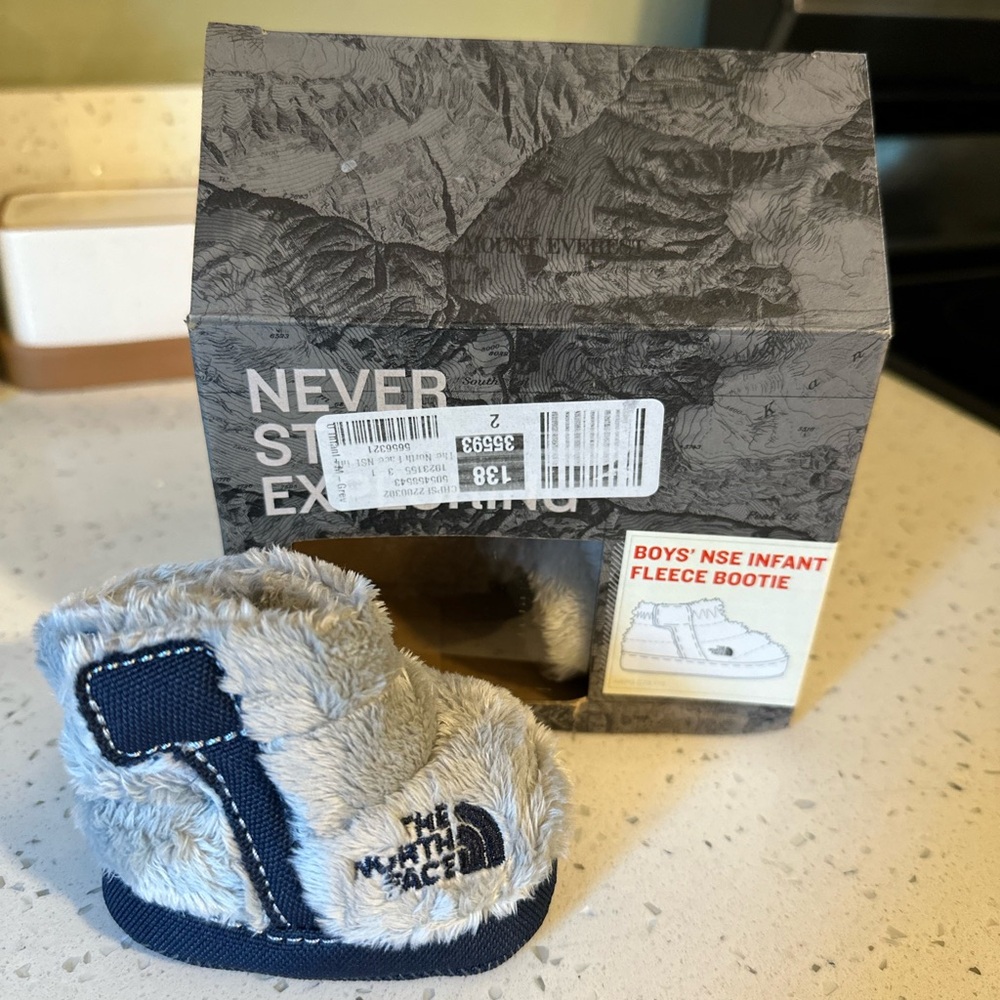 The North Face Infant Booties Gray/ Blue NIB